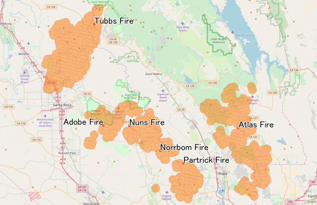 map of fires in california 2017