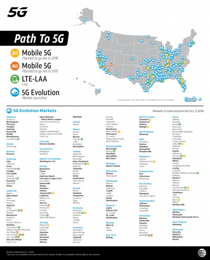 At&amp;amp;t 5G Evolution Expands To 400+ Marketsthe End Of 2018 - At&amp;amp;amp;t Coverage Map California