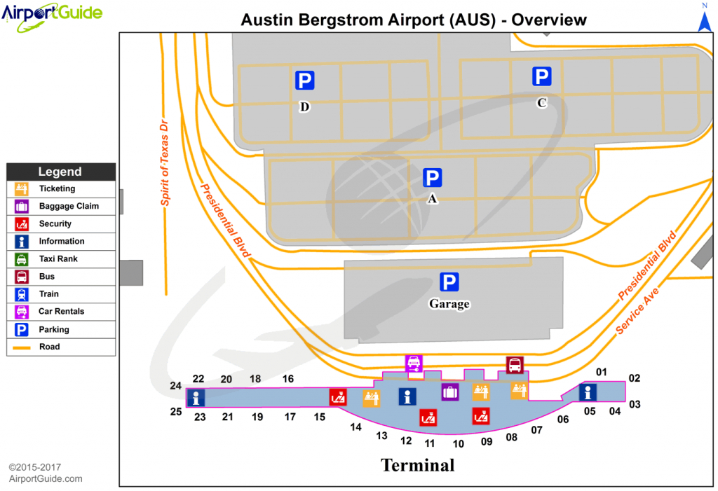 Austin Bergstrom Airport Map | Dehazelmuis - Austin Texas Airport Terminal Map
