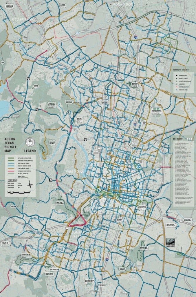 Austin, Texas Bicycle Map - Avenza Systems Inc. - Avenza Maps - Austin Texas Bicycle Map