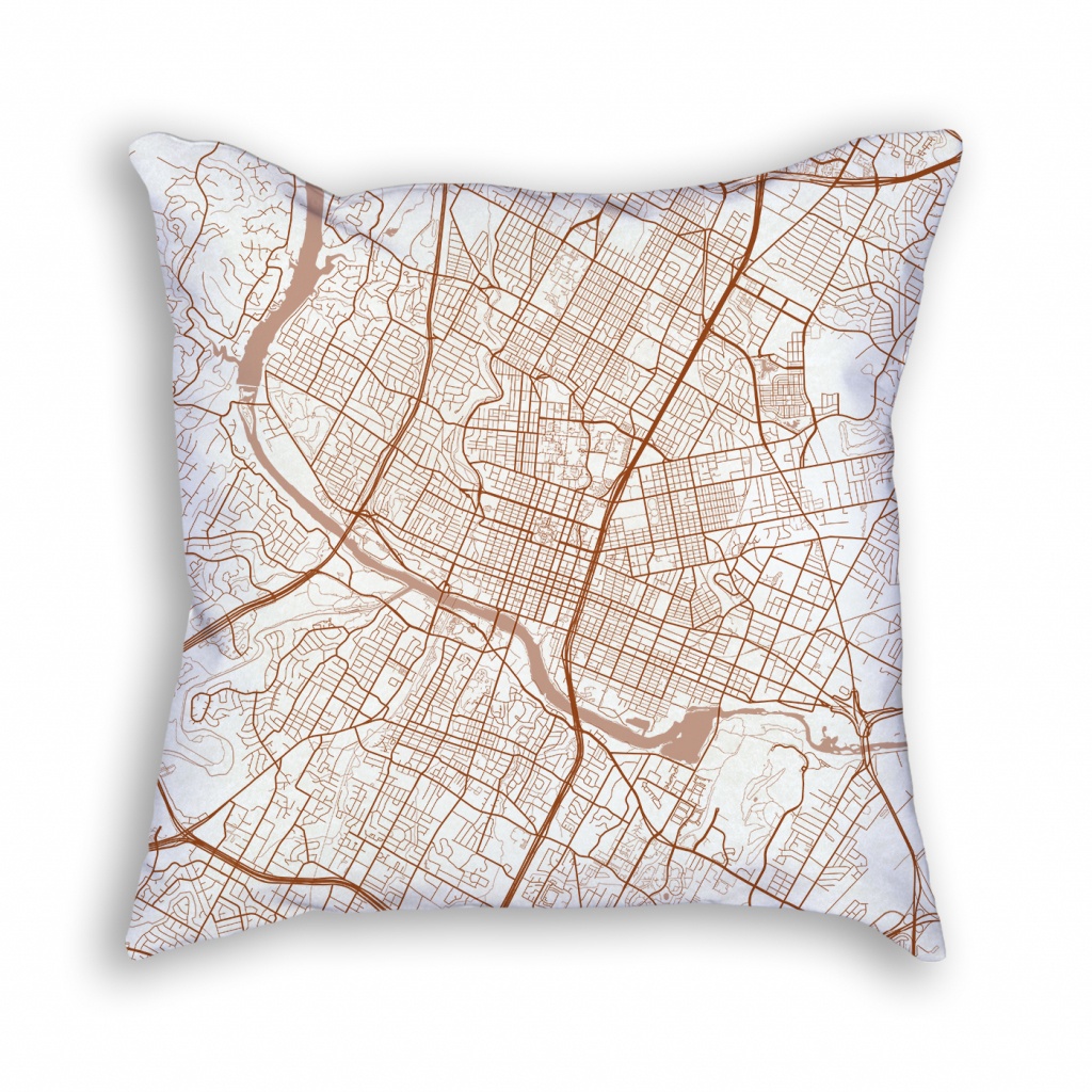 Austin Texas Throw Pillow – City Map Decor - Texas Map Pillow