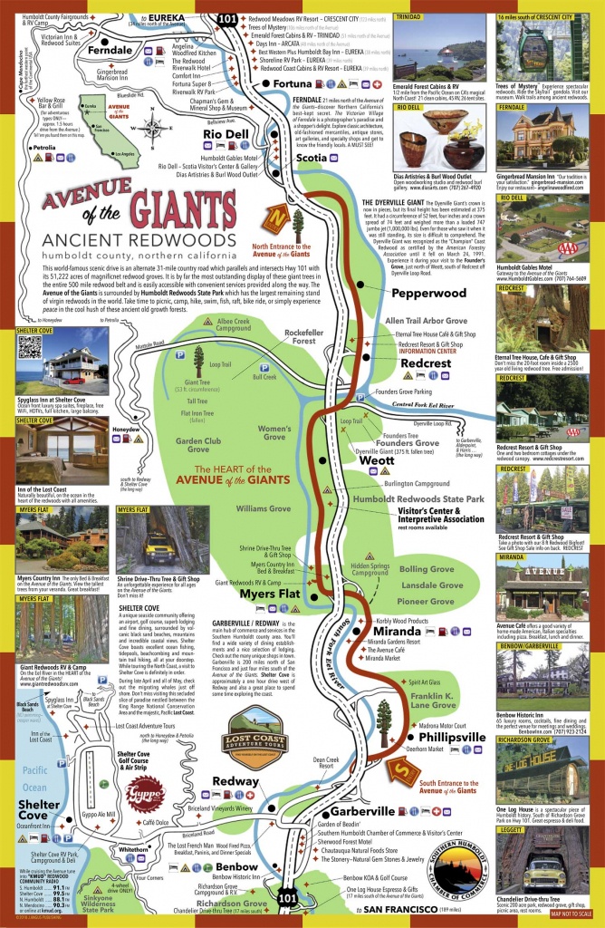 Avenue Of The Giants Map | Sustrainability - Avenue Of The Giants California Map