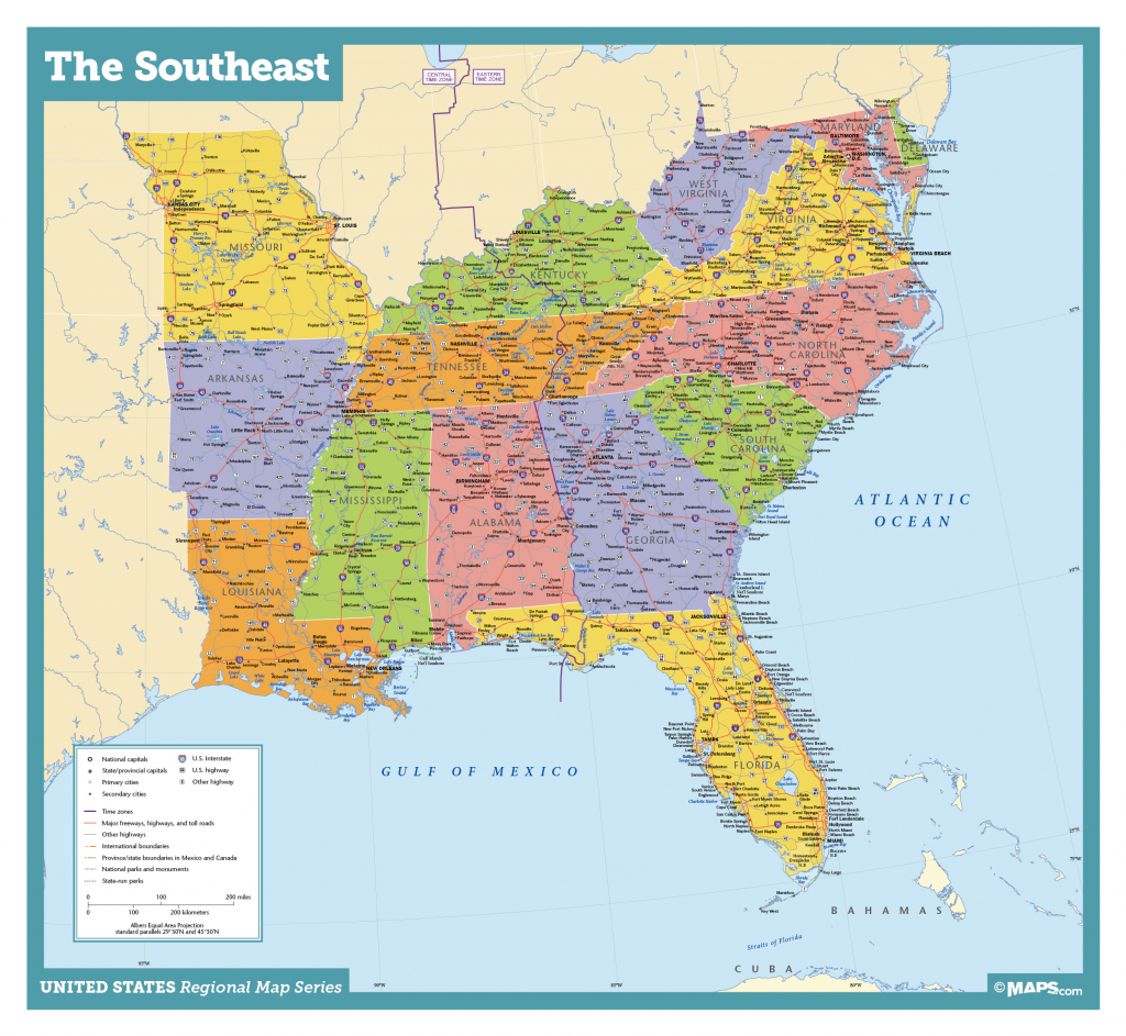 Awesome Us Map Southeast Printable Map Of Se Usa 1 | Passportstatus.co - Printable Map Of Southeast Us