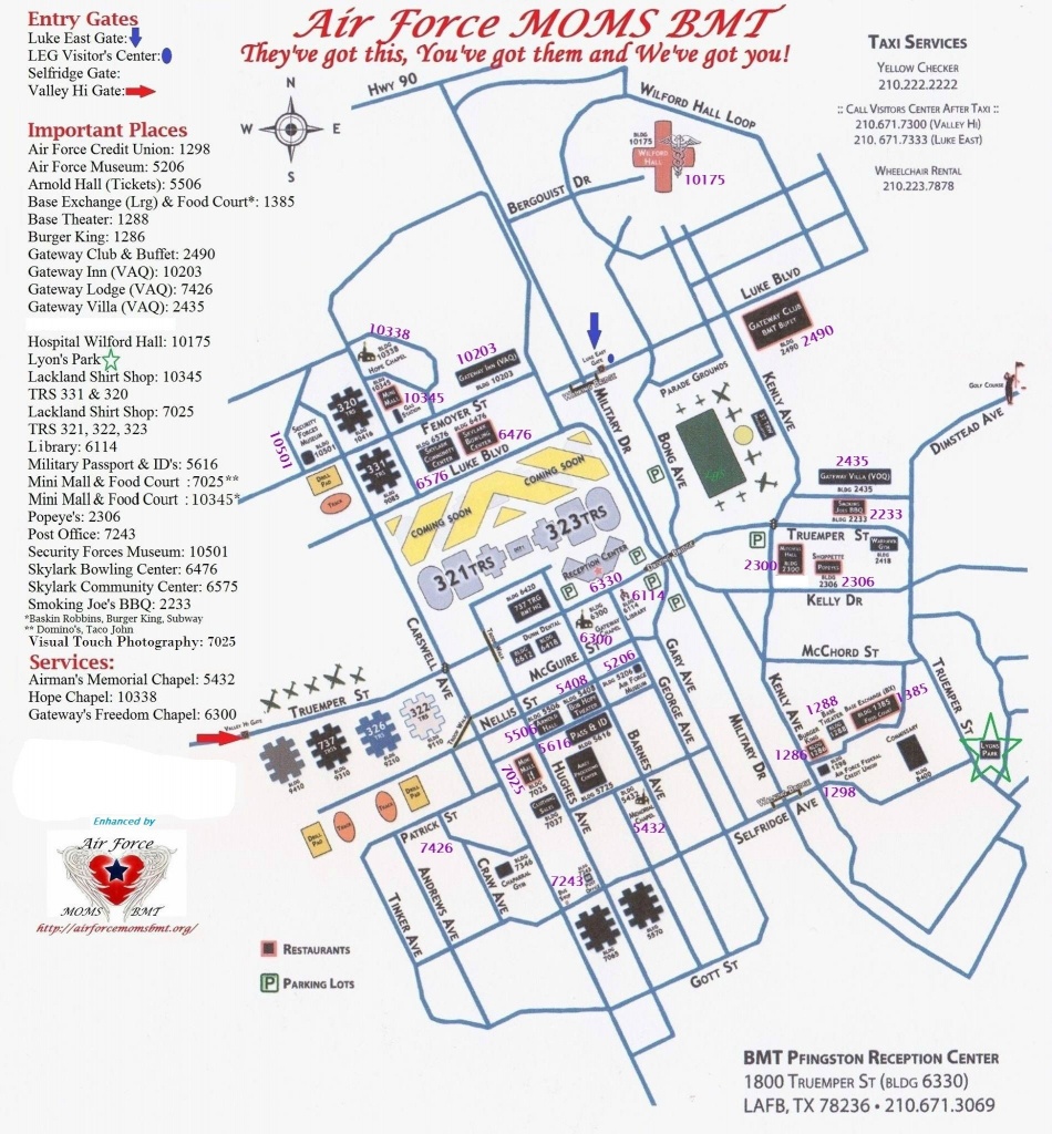 Bame Map With Building Numbers | San Antonio | Lackland Air Force - Lackland Texas Map