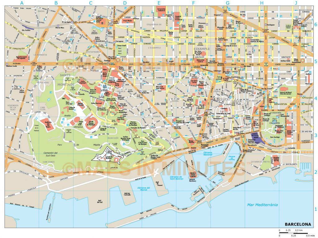 Barcelona City Map - Printable Map Of Barcelona