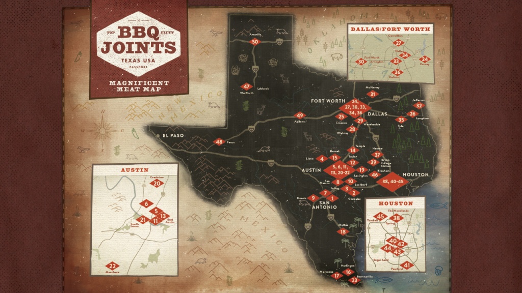 Bbq Passport - Texas Bbq Trail Map