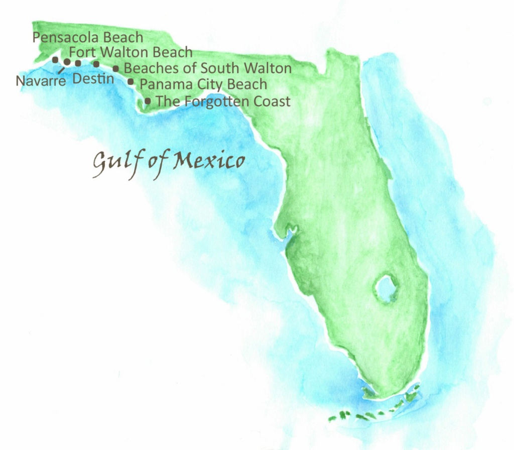Beaches Of Northwest Florida Map | Southern Vacation Rentals - Map Of Florida Beaches