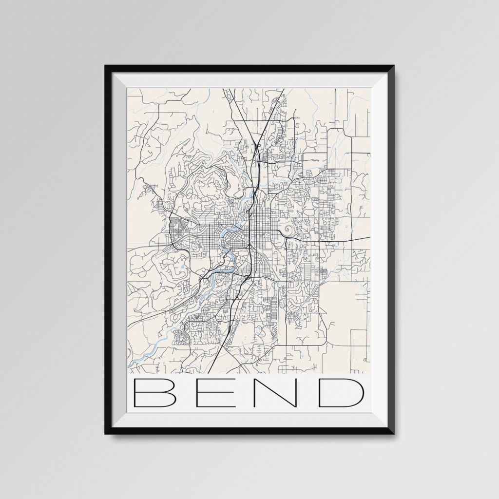 Bend Oregon Map Bend City Map Print Bend Map Poster Bend | Etsy - Printable Map Of Bend Or