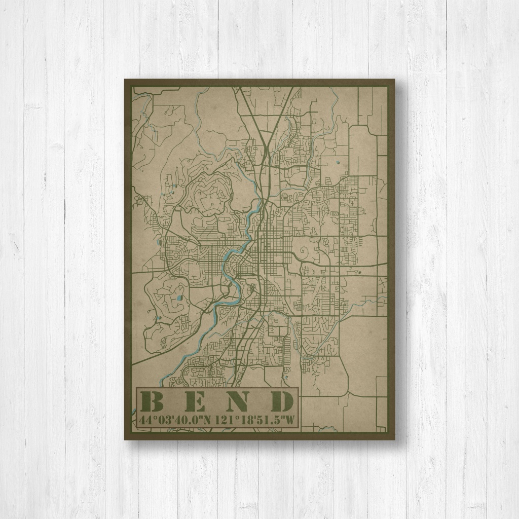 Bend Oregon Street Map Print Bend Oregon Map Bend Map Print | Etsy - Printable Map Of Bend Or