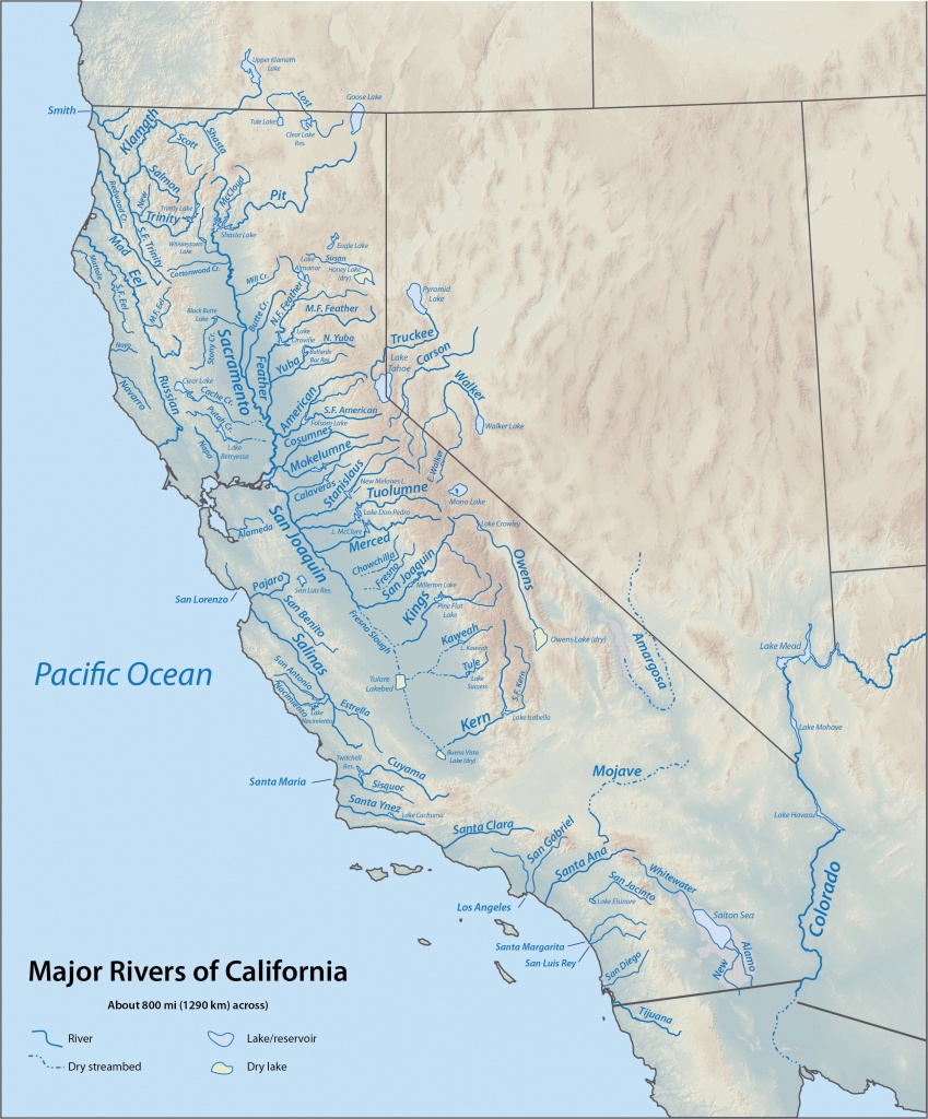 Bestand:california Rivers - Wikipedia - California Rivers Map