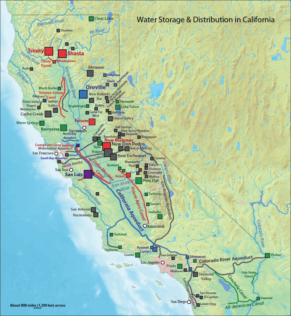 Bestand:california Water System - Wikipedia - California Reservoirs Map