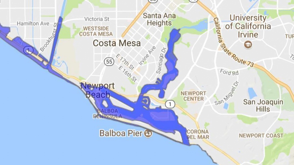 Big Tsunami Could Flood Large Swaths Of Newport Beach, So The City - Del Mar California Map