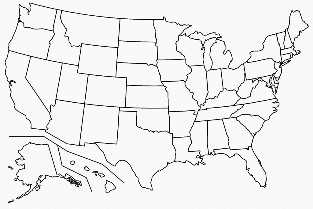 Black And White Map Of Us - Maplewebandpc - United States Map Outline Printable