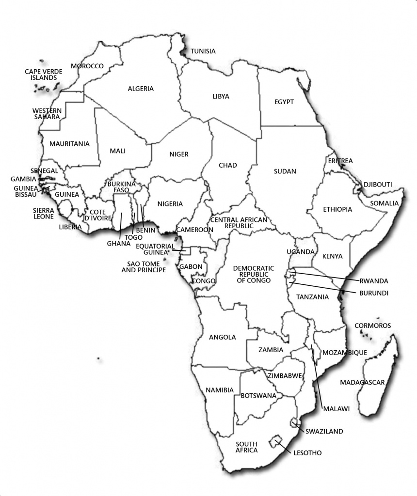 Black And White Printable Africa Map | Campinglifestyle - Map Of Africa Printable Black And White