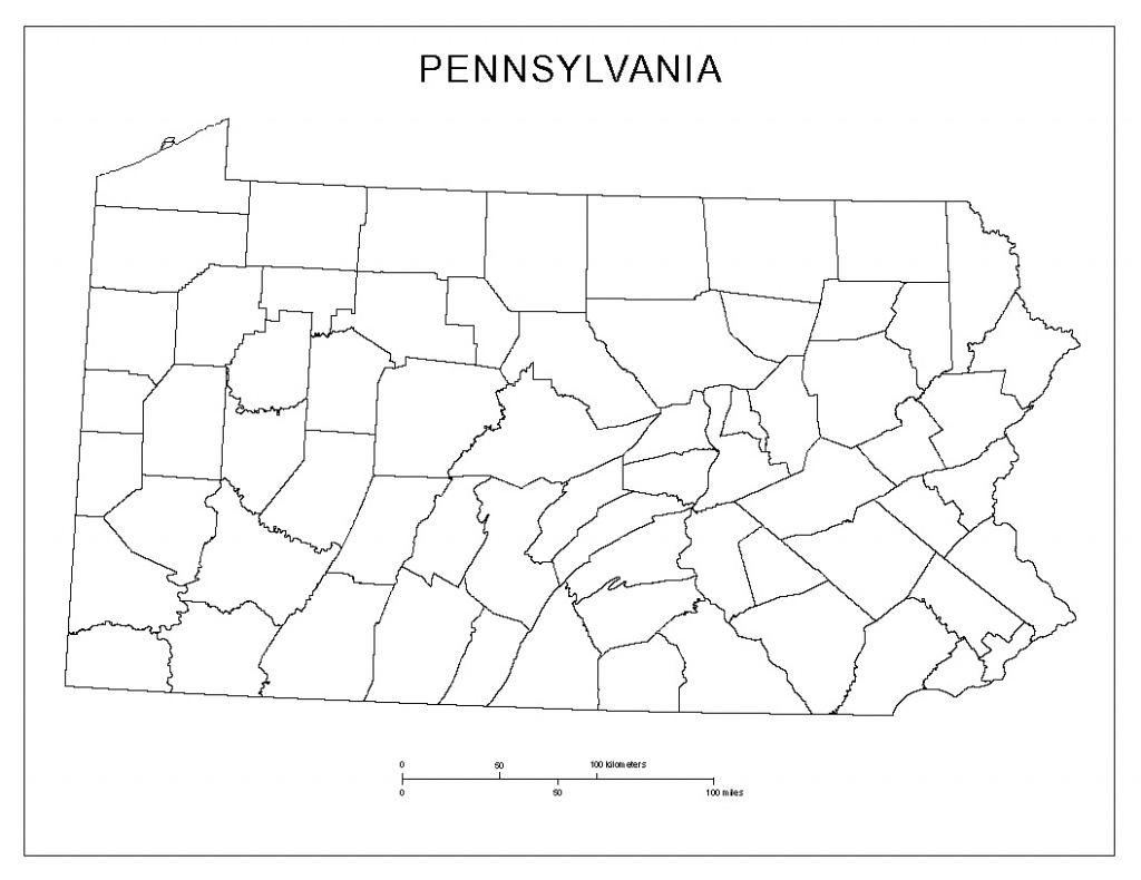 Blank County Map Of Pennsylvania - Pa County Map Printable