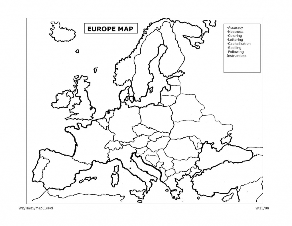 Blank Europe Map Quiz Printable - Printable Maps