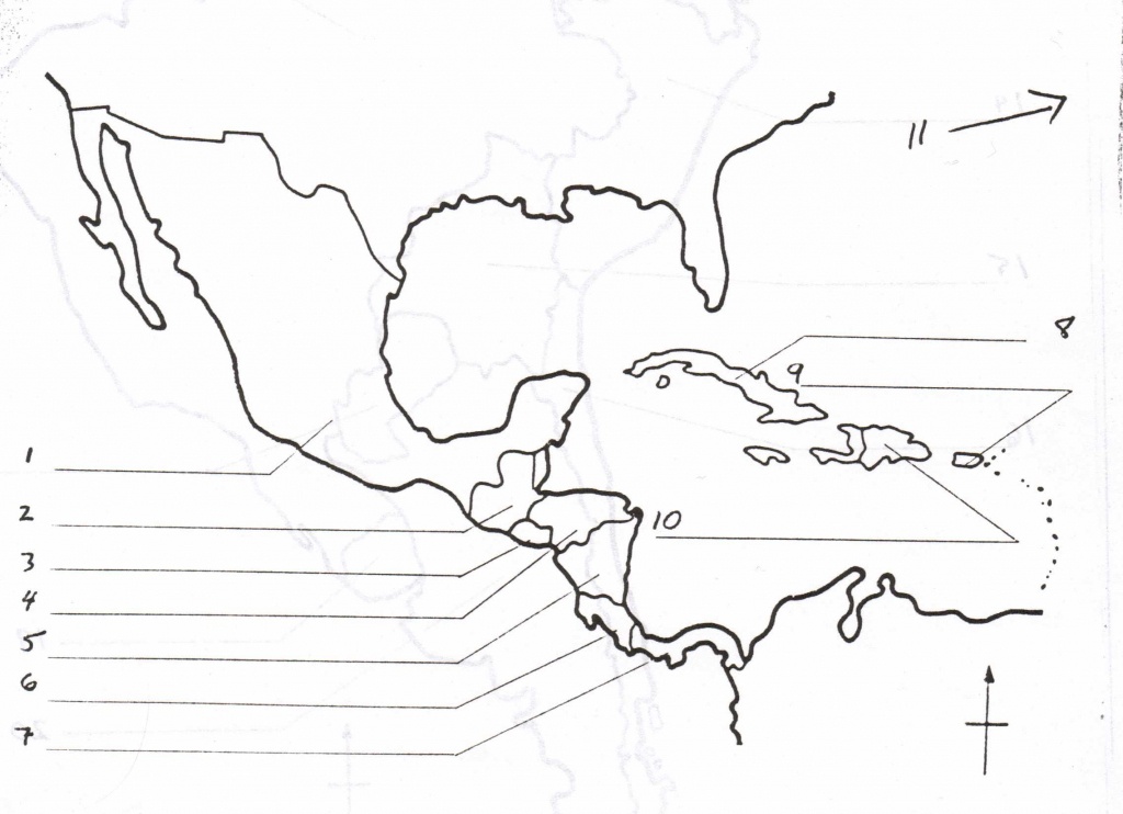 Blank Map Of Central America And Caribbean Islands - America Map - Central America Map Quiz Printable