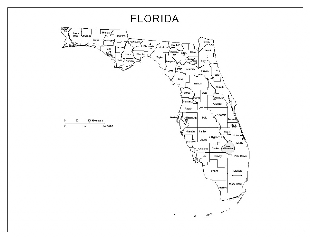 Blank Map Of Florida Counties And Travel Information | Download Free - Florida County Map Printable
