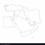 Blank Map Of Middle East Or Near East Simple Vector 19746852 17   Printable Blank Map Of Middle East
