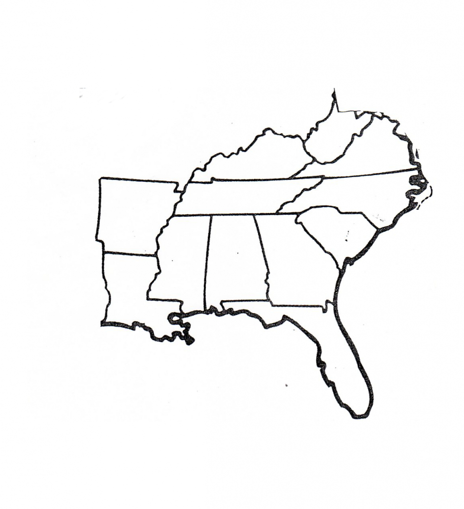 Blank Map Of Southeast Region Within Us | Map | States, Capitals - Southeast States Map Printable