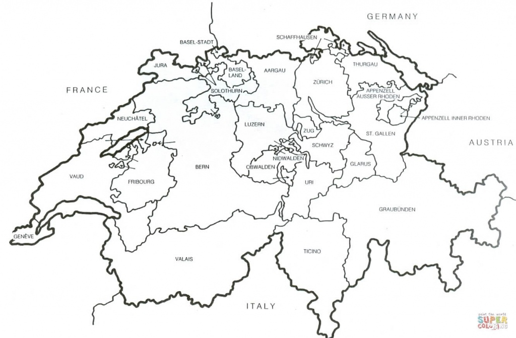 Blank Map Of Switzerland - Maplewebandpc - Printable Map Of Switzerland