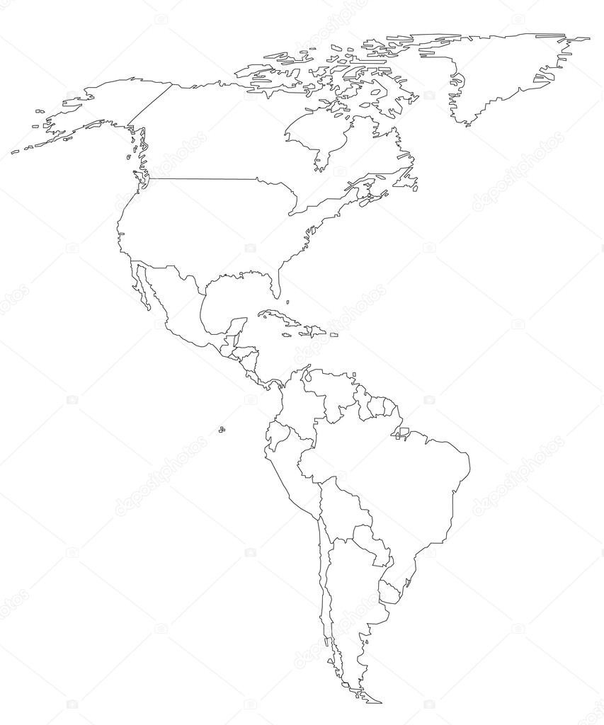 Blank Map Of The Americas - World Wide Maps - Printable Map Of The Americas
