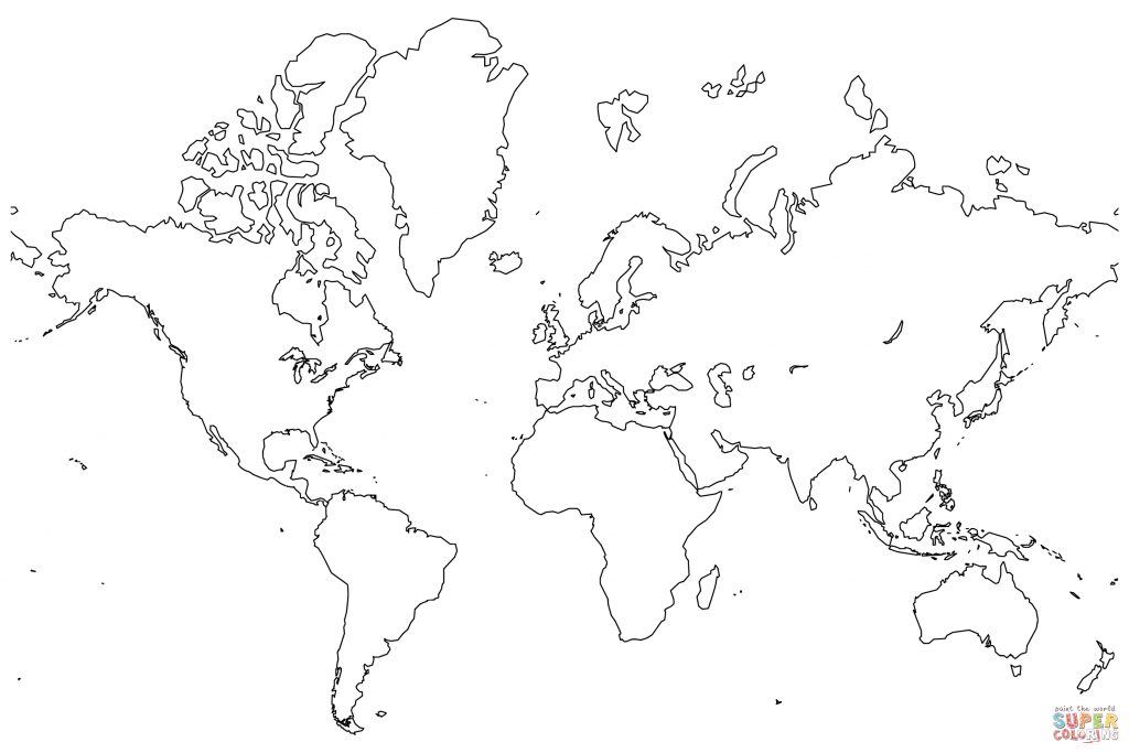 Blank Map Of The World Coloring Page | Free Printable Coloring Pages - World Map Printable Color