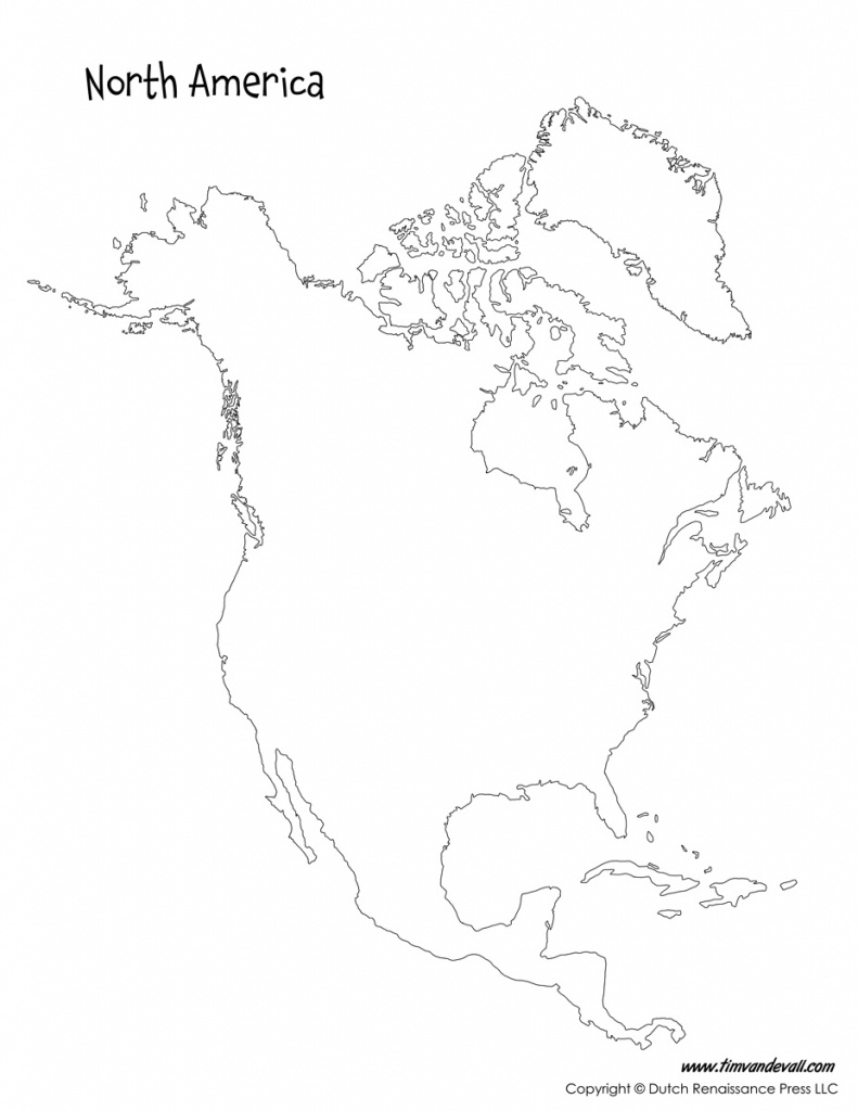 Blank-North-America-Map - Tim&amp;#039;s Printables - North America Map Printable