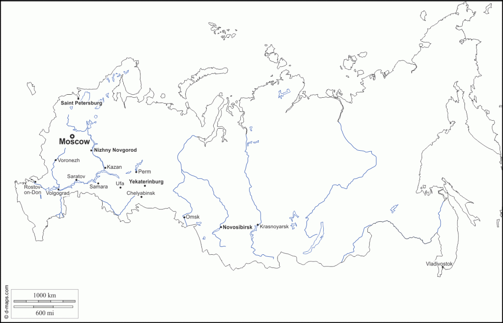 Blank Outline Map Of Russia And Travel Information | Download Free - Russia Map Outline Printable