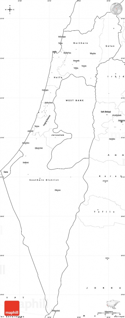 Blank Simple Map Of Israel - Free Printable Map Of Israel