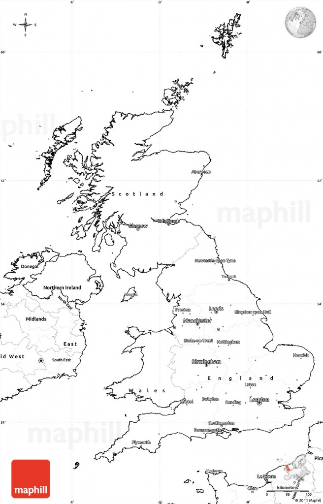 Blank Simple Map Of United Kingdom - Free Printable Map Of England