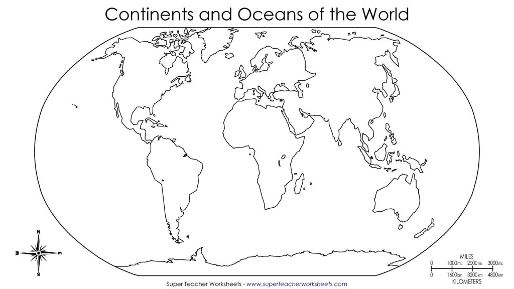Blank World Map To Fill In Continents And Oceans Archives 7Bit Co - Map Of World Continents And Oceans Printable