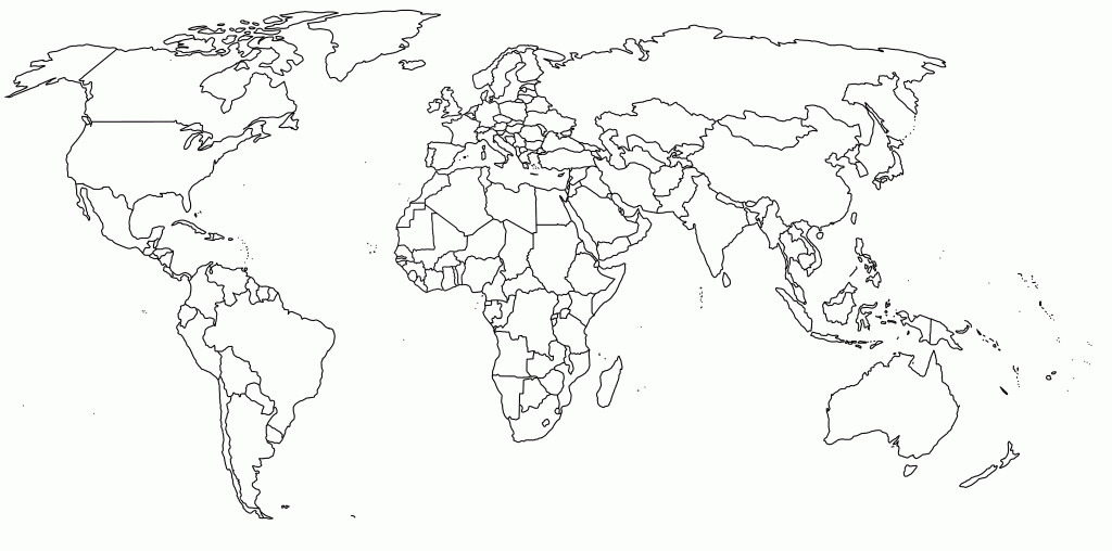 Blank World Map With Countries | Drawing En 2019 | World Map - World Map Outline Printable For Kids