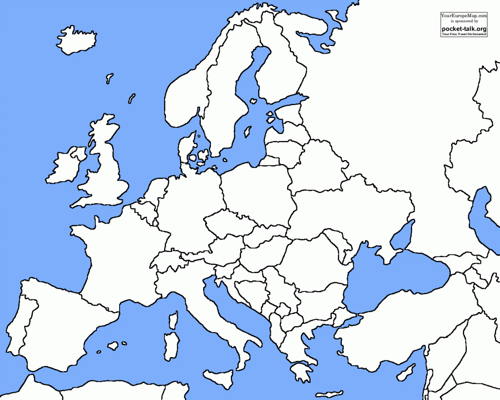 Blank Map Of Europe Printable - Printable Blank World