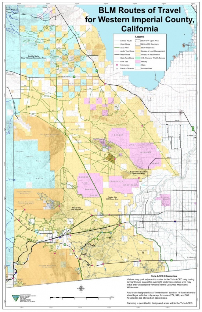 Blm - Western Imperial County Route Map - Blm - California - Avenza Maps - Blm Map California