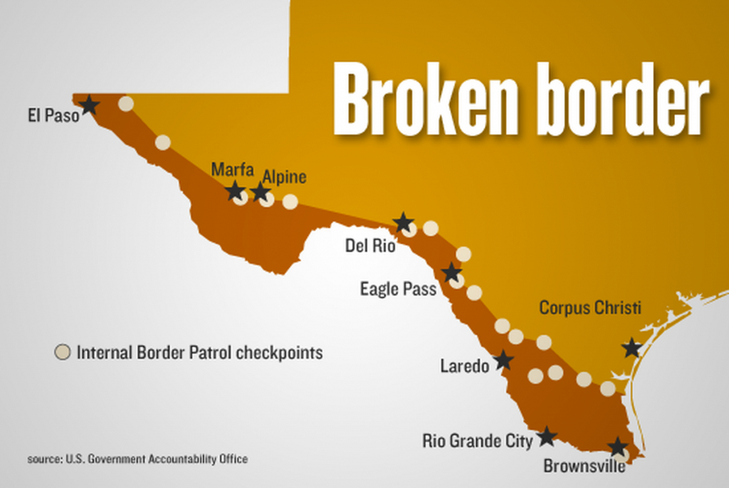 Border Checkpoints Limit Care For Kids The Texas Tribune Immigration Checkpoints In Texas Map 