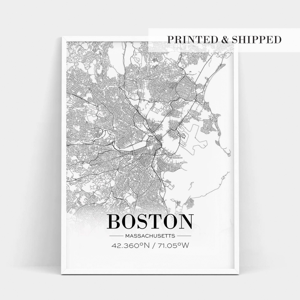 Boston Print, Boston City Map, Boston Poster, Boston Map Print - Boston City Map Printable