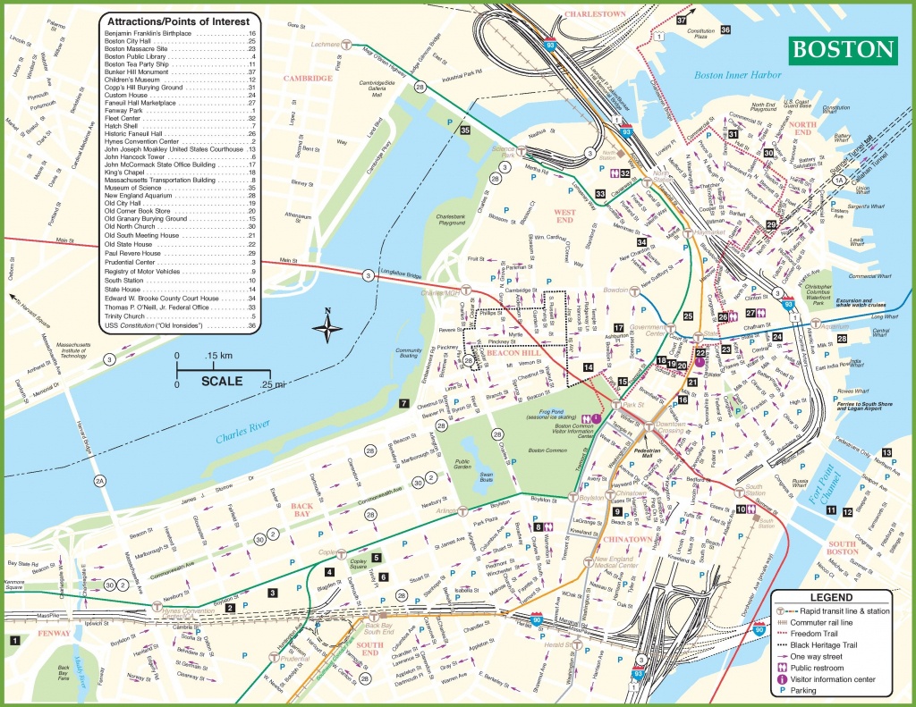 Boston Tourist Attractions Map - Printable Map Of Boston Attractions