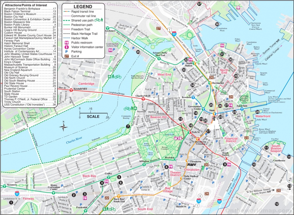 Boston Tourist Map - Printable Map Of Boston Attractions