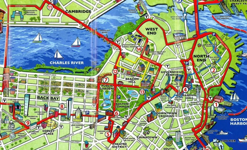 Boston Tourist Map - Tourist Map Of Boston (United States Of America) - Printable Map Of Boston Attractions