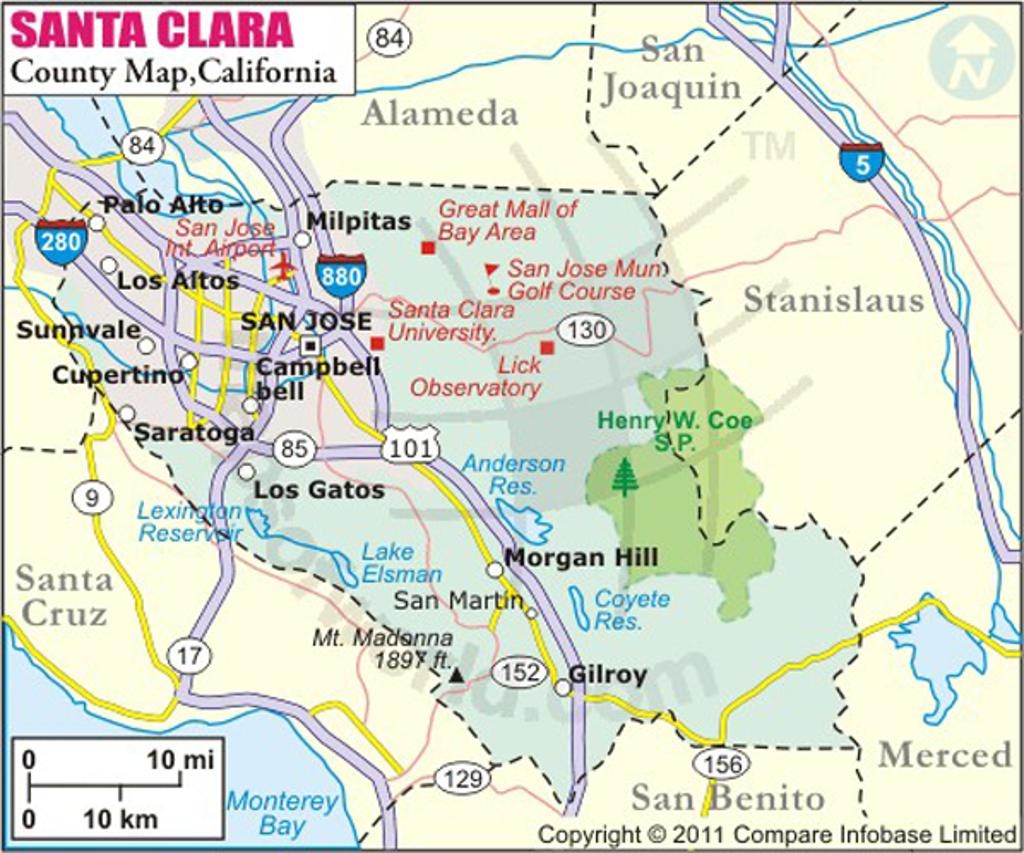 Santa Clara California Map - Printable Maps