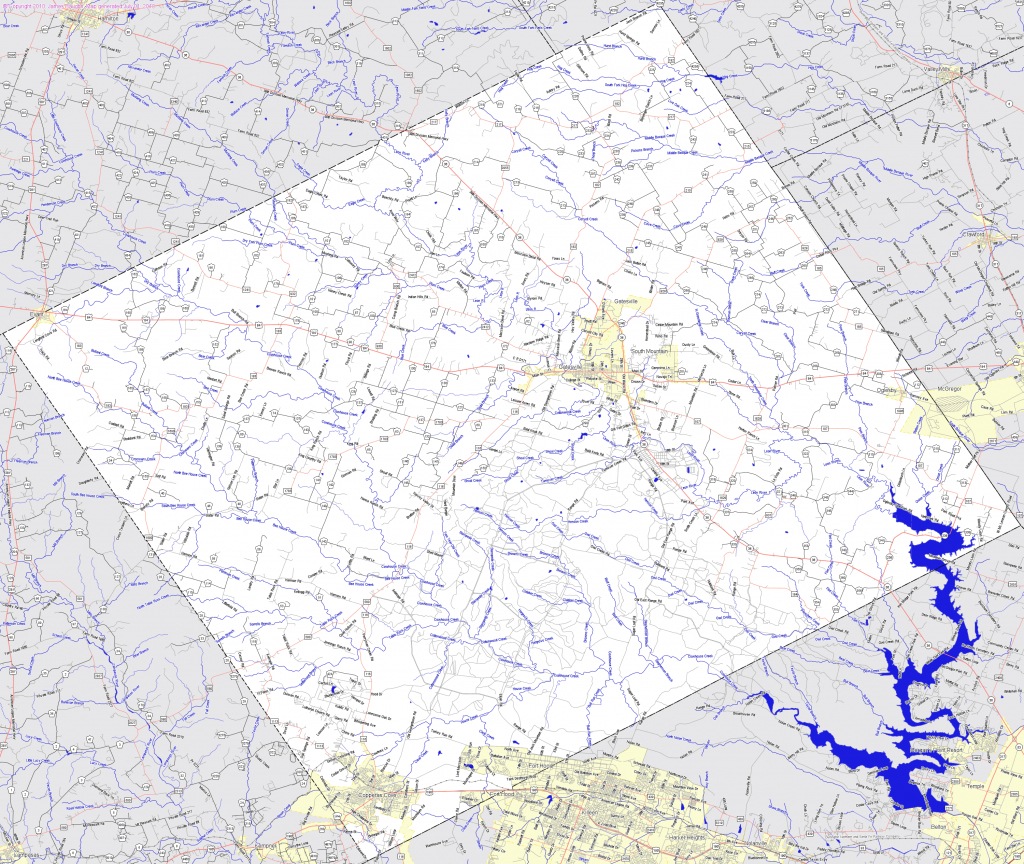 Bridgehunter | Coryell County, Texas - Coryell County Texas Map