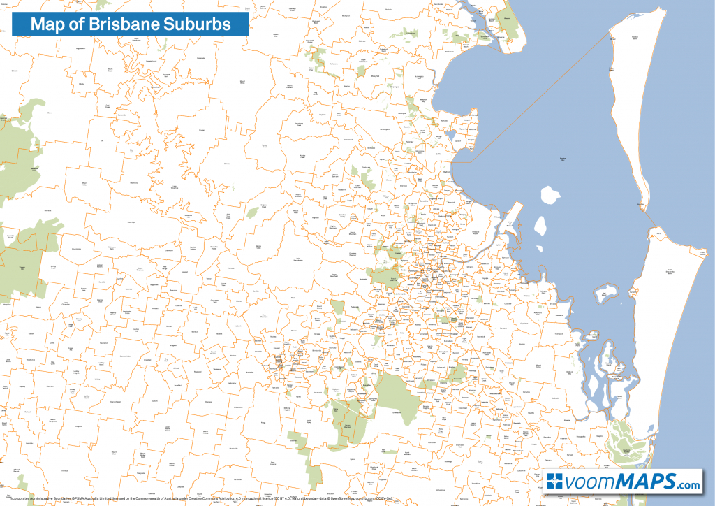 Brisbane Suburbs Map – Voommaps - Brisbane City Map Printable