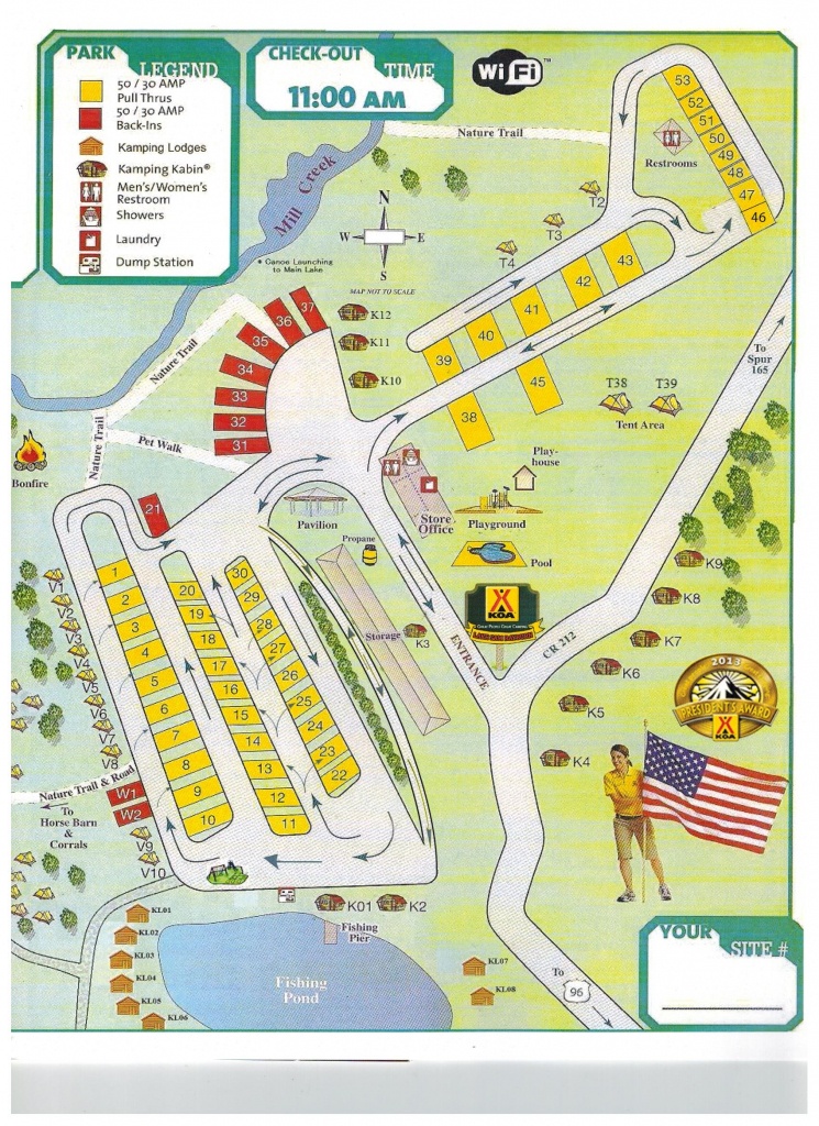 Brookeland, Texas Campground | Brookeland / Lake Sam Rayburn Koa - Texas Campgrounds Map