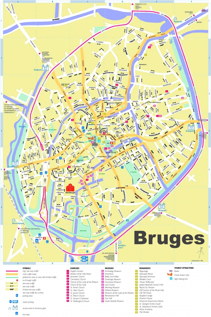 Bruges Tourist Map - Printable Street Map Of Bruges