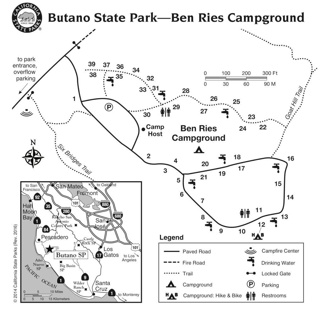 Butano State Park - Campsite Photos, Campground Info &amp;amp; Reservations - California State Parks Camping Map