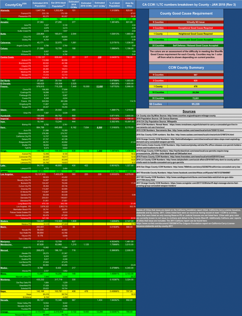 Ca Ccw Mapcounty - Gs2Acgs2Ac - California Ccw Map