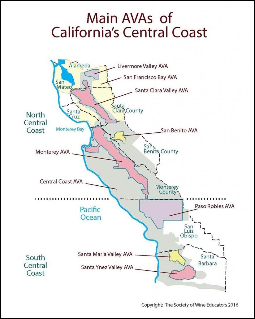 Ca Central Coast Swe Map 2016 | Wine Maps | Pinterest | Wine - Central California Wineries Map