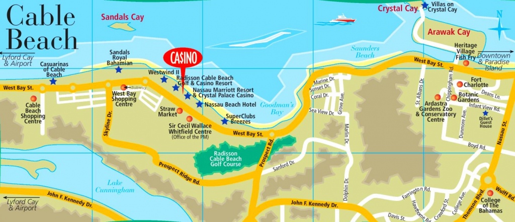 Cable Beach Map - Printable Map Of Nassau Bahamas