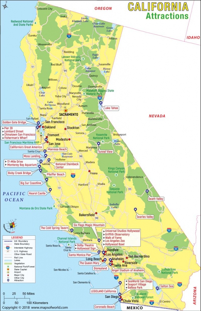 California Attractions, Things To Do In California And Places To Visit - California Travel Map